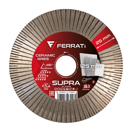 Tarcza diamentowa tnąca i szlifująca FERRATI 125mm SUPRA.webp