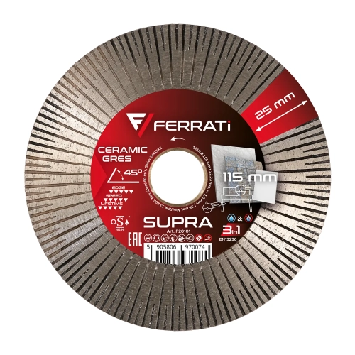 Tarcza diamentowa tnąca i szlifująca FERRATI 115mm SUPRA.webp
