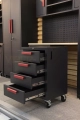 Meble warsztatowe z ruchomym stołem i szafkami jezdnymi, szafa, regał VIBER-SYSTEM SZ101-24.webp