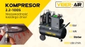 Sprężarka Śrubowa Kompresor powietrza śrubowy VIBER-SYSTEM 2.2-100s 100l, 230V, 2,2kW-2.webp