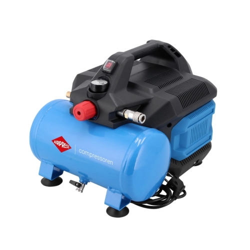Mały kompresor bezolejowy dwutłokowy LMO 6-126 AIRPRESS 8 bar 1 KM0.75 kW 88 lmin 6 l cichy.jpg