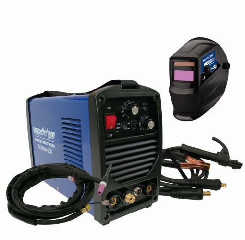 Zestaw spawarka inwertorowa z przyłbicą samościemniającą ADLER TIGMMA-200.jpg