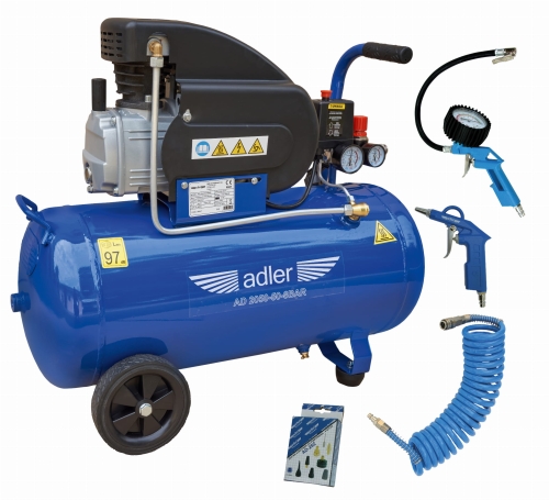 Zestaw sprężarka powietrza ADLER AD2050-50-8bar 230V + akcesoria.jpg