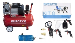 Kompresor tłokowy ZVAT-50 KUPCZYK + zestaw KIT-8