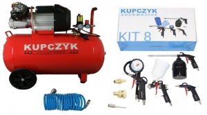 Kompresor tłokowy ZVA-100 KUPCZYK + zestaw pneumatyczny KIT-8