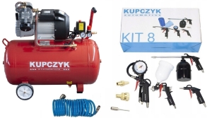 Kompresor tłokowy ZVAT-100 KUPCZYK + zestaw pneumatyczny KIT-8