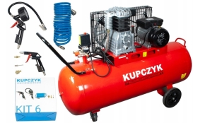 Kompresor tłokowy KK 400/150 KUPCZYK + zestaw KIT-6