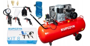 Kompresor tłokowy KK 400/150 Kupczyk + zestaw KIT-8