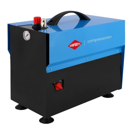Mały kompresor bezolejowy dwutłokowy AIRPRESS L 5-210 10 bar 0.75 KM0.55 kW 168 lmin 5 l cichy.jpg