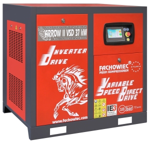 Sprężarka śrubowa ARROW II profi kompressoren 37 kW VSD 2040-5600 l/min 10 bar 400V napęd bezpośredni