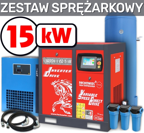 Sprężarka śrubowa ARROW II VSD 15 kW 720-1800 lmin. 10bar + zbiornik 500l + separator + osuszacz + filtry P i M + osprzęt.jpg