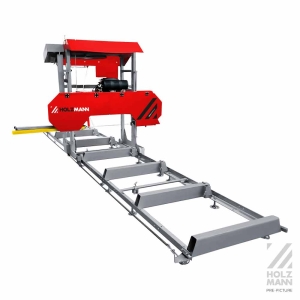 Trak taśmowy spalinowy z osłoną taśmy HOLZMANN BBS920PRO-G, pozioma piła taśmowa, automatyczny, automatic, elektryczne sterowanie, posuw, benzynowy