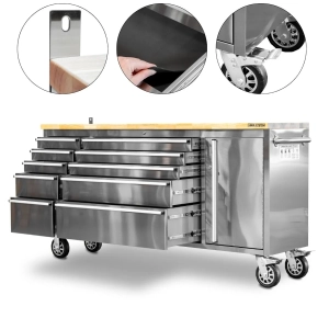 Szafka warsztatowa ze stali nierdzewnej z 10 szufladami VIBER-SYSTEM S200N