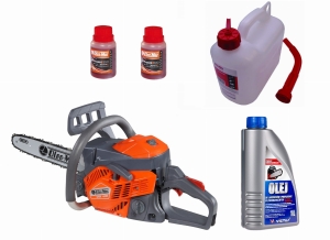 Pilarka spalinowa OLEO-MAC GSH 400 + 2x olej do mieszanki + olej do łańcucha + kanister - ZESTAW #1