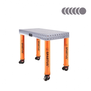 [OUTLET] Stół spawalniczy SPARTUS HERMES 3D 1000x500x100mm | system D16 | 4 nogi z kółkami L=650mm SP16W-10-05-650M