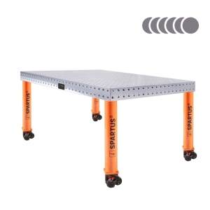 [OUTLET] Stół spawalniczy SPARTUS HERMES 3D 1500x1000x100mm | system D16 | 4 nogi z kółkami L=650mm SP16W-15-10-650M