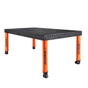 [OUTLET] Stół spawalniczy SPARTUS MAXIMUS 3D 2000x1000x100mm | system D16 | 4 nogi z kółkami L=650mm SP16N-20-10-650M