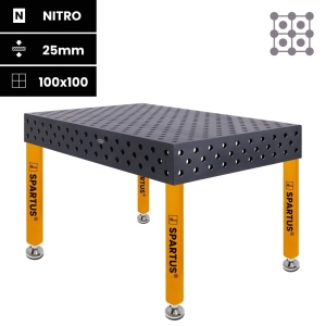 Stół spawalniczy SPARTUS MAXIMUS 3D 1500x1000x200mm | diagonalny | D28 | 4 nogi ze stopami L=650mm SP28N-15-10-DIAG-650