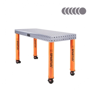 Stół spawalniczy SPARTUS HERMES 3D 1500x600x100mm | system D16 | 4 nogi z kółkami L=730mm SP16W-15-06-730M