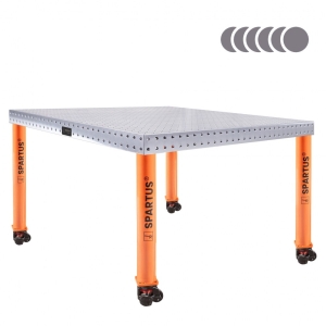 Stół spawalniczy SPARTUS HERMES 3D 1500x1500x100mm | system D16 | 5 nóg z kółkami L=730mm SP16W-15-15-730M