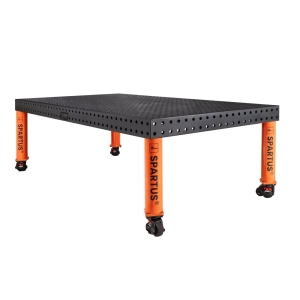 Stół spawalniczy SPARTUS MAXIMUS 3D 2000x1000x100mm | system D16 | 4 nogi z kółkami L=450mm SP16N-20-10-450M