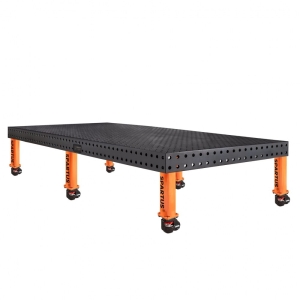 Stół spawalniczy SPARTUS MAXIMUS 3D 2400x1200x100mm | system D16 | 6 nóg z kółkami L=350mm SP16N-24-12-350M