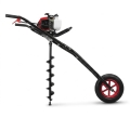 Wiertnica Glebowa SAIKO SW63C Taczkowa z Kołem Podporowym - Mocna Wiertnica do Słupków i Ogrodu + 3 wiertła - 10-15-20cm-2.jpg